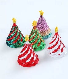 economico -Decorazioni per albero di Natale a spirale stampate in 3D: versatili e rotanti, adatte per decorazioni da scrivania per casa e ufficio, regalo ideale per varie festività, tra cui Natale e Capodanno.