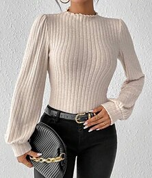 levne -Dámské Běžný Kombinézu Aktivní Pevná barva Dlouhý rukáv Rolák Vysoký pas Párty Koktejlový večírek Štíhlý Černá Světlá růžová Meruňková Jaro