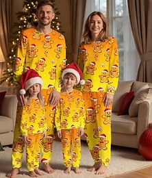 preiswerte -Weihnachtsmann Weihnachtsbäume Familie Weihnachten Pyjamas Nachtwäsche Herren Damen Jungen Mädchen Passende Familienoutfits Süß Weihnachten Muster Erwachsene Kinder Weihnachten Neujahr Heiligabend