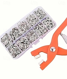 preiswerte -50/100/150/200-teiliges Schnellknopf-Set, Handklemme – stabiles Edelstahl-Set für Kleidung, Hüte und Taschen – inklusive Installationswerkzeug, Handwerkzeug, Schnellknopf-Set, langlebige