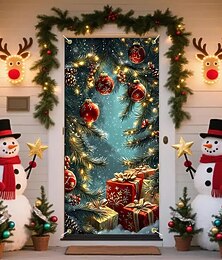 economico -Natale Poster Copertura della porta Banner per esterni Albero di Natale Carino 3D Da serata Dormitorio Stanza per adolescenti Dormitorio universitario Ragazzi Man Cave Frat Bedroom Sfondi di ripresa