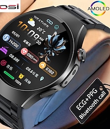 abordables -Montre connectée ECG PGG précise, écran AMOLED HD 1,56 pouces 480 x 480, pression artérielle, appels BT, lampe de poche, pas, 2025
