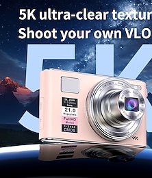 رخيصةأون -كاميرا رقمية جديدة 4K FHD 2025 مع بطاقة 64 جيجابايت كاميرات صغيرة مدمجة رخيصة الثمن كاميرا تصوير قابلة لإعادة الشحن كاميرا 64 ميجابكسل بتركيز تلقائي مناسبة جدًا للمبتدئين في التصوير الفوتوغرافي وتسجيل