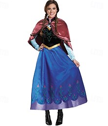 economico -Frozen - Il regno di ghiaccio Fiaba Principessa Anna Abito da damigella Costume per festa a tema Abiti in tulle Cosplay Halloween Cosplay di film for Per donna Adulti Natale Halloween Carnevale