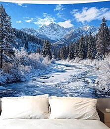 رخيصةأون -نسيج يافطات منشفة بلاد العجائب الشتوية 森林 3D غرفة نوم غرفة المعيشة السكن الجامعي غرفة المراهقين سكن جامعي شرفة حائطية ديكور المنزل