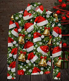 preiswerte -Weihnachten langarm Button-Down-Hemd Weihnachtsbäume Grafik Neuartige Komisch für Herren Erwachsene 3D-Druck  für Weihnachten Karneval Neujahr Party