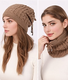Недорогие -Жен. Шляпа Защитная шапка Зимние шапки Теплый Дом Для улицы Повседневные Трикотаж Чистый цвет