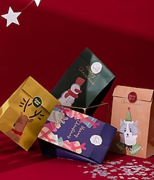preiswerte -48 Stück Weihnachtstüten mit Süßigkeiten und Weihnachtsgeschenken in 6 Designs für Klassenzimmer, Festivals, Geburtstage, Partyzubehör, Weihnachtsgeschenke und Geschenkverpackungen