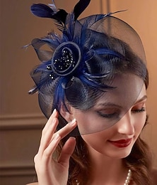 halpa -fascinators Kangas Sulat Lierihattu Häät Teekutsut Hevoskilpailu cocktail Tyylikäs Vintage Rouva Kanssa Sulilla Päähine Päähineet