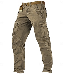 levne -Pánské Kargo kalhoty Nákladní kalhoty Pracovní kalhoty Dağcı Pantolonu Straight-Leg 8 Kapsa Bez vzoru Odvod vlhkosti Nositelný Plná délka Venkovní Denní Outdoor a turistika Módní Šik ven Armáda žlut