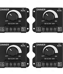 billiga -LED-ljusremsa dimmer DC12V-24V 30A PWM dimningskontroller för dimmerknapp justera ljusstyrka på/av-brytare med aluminiumhölje (aluminiumdimmer)
