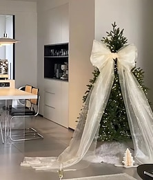 olcso -35,4 hüvelykes hálós masni, nagy karácsonyfadísz, alakú masni, alkalmas karácsonyfák díszítésére, otthoni faldekorációra, kültéri jelenetek dekorációjára, eljegyzési esküvői dekorációra,