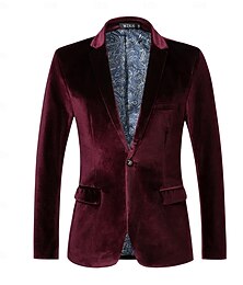 preiswerte -Weihnachtsfeier-Anzug Blazer Herren Elegant Retro Vintage Samt Festkleidung Erwachsene Weihnachten Neujahr Party & Abend Mantel