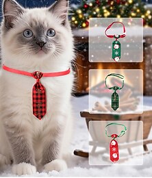 halpa -jouluiset lemmikkien solmiot kissoille &pienet koirat - säädettävät lomasolmiot joulupukilla &ruutukuviot - juhlavat lemmikkien asusteet