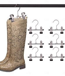 preiswerte -6-teiliges Set verstellbarer Schuhablagen, Hosenhalter, multifunktionale tragbare Reise-Wäscheablagen, Waschmaschinenständer, Haken, Sockenclips, Stiefelaufhänger (6)