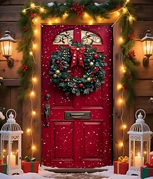 economico -Natale Poster Copertura della porta Banner per esterni Ornamenti Carino 3D Da serata Dormitorio Stanza per adolescenti Dormitorio universitario Ragazzi Man Cave Frat Bedroom Sfondi di ripresa