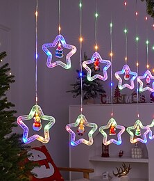 abordables -Rideau lumineux de Noël de 3,5 m, guirlande lumineuse en fil de cuir, arbre de Noël circulaire, chambre à coucher intérieure en forme d'étoile à cinq branches, salon, fête, lumière de décoration