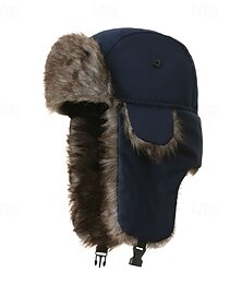 halpa -Miesten Karvalakki Ushanka-hattu Lentäjän hattu Korvaläppähattu Talvihatut Musta Valkoinen Polyesteri Fleece Muoti Vintage-tyyli Moderni nykyaikainen Arki-asut Deitti Yksivärinen / yksivärinen Pid