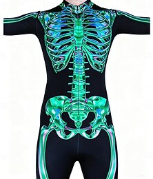 abordables -Crâne / Squelette Costume de carnaval Costumes complets Costume de Cosplay Bodys Déguisements de couple de groupe d'Halloween Enfant Adulte Homme Femme Déguisement effrayant Halloween Carnaval