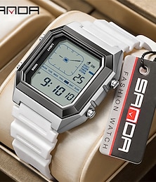abordables -SANDA Femmes Hommes Enfants Montre numérique Grand cadran Extérieur Sports Mode Lumineux Calendrier Date IMPERMÉABLE Silicone Suivre