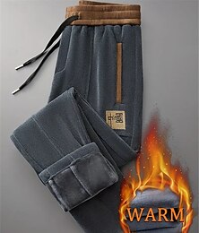 olcso -Férfi Melegítőnadrágok Polár nadrág Kordbársony Nadrág Téli nadrág Nadrág Zsinór Zseb Rugalmas derék Sima Mokaszinok Szabadtéri sport Napi Divat Alkalmi Fekete Szürke Mikroelasztikus