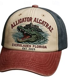 Недорогие -Муж. Бейсболка Шляпа от солнца Шляпа дальнобойщика Розовый Красный Полиэстер С принтом Мода На каждый день Для улицы Повседневные Под крокодила Регулируется Защита от солнечных лучей Дышащий