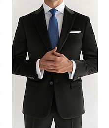 halpa -Miesten rento puolivirallinen samettipuku lovikäänne musta burgundi päivittäinen liiketoiminta yksivärinen räätälöity istuvuus 2-osainen yksirivinen kaksinaptinen