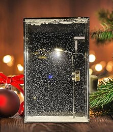 preiswerte -Schneefalllampe, Schneekugel mit Straßenlaterne, handgefertigtes DIY-Nachtlicht mit Schneelandschaft, Weihnachts-Schreibtischdeko zum Geburtstag, basteln Sie Ihr eigenes Weihnachtsnachtlicht,