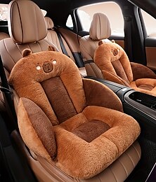 お買い得  -豪華なカピバラの豪華な冬用カーカバー - 非常に柔らかく厚く暖かいシングルブラウンに最適で、かわいいクマのデザインが特徴です。