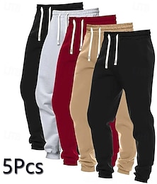 abordables -Homme Joggings Pantalon Jogger Pantalons Pantalon décontracté Pantalons de Course Cordon de serrage Avec Poches Taille Élastique Uni Confort Longueur complète Extérieur Quotidien Simple Style