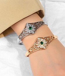 abordables -Zirconio Estilo retro Serie de tótem Elegante Vintage Artístico Étnico Cromo Pulsera pulsera Plata / Dorado Para Boda Fiesta Pedida Fiesta de baile