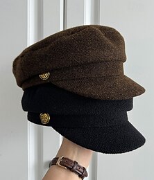 billige -Hatter Ull Baret Hat Bryllup Ferie Te Fest Hesteløp cocktail Elegant Årgang Med Metallspenne Hodeplagg Hodeplagg