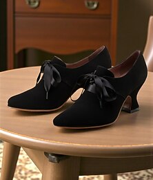 economico -décolleté da donna in pelle scamosciata verde con fiocco nero, elegante punta affilata, stile vintage anni '20, perfette per eventi formali, cene e matrimoni