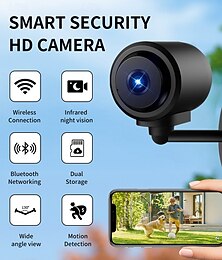 abordables -Caméra de surveillance invisible 1080p, vision nocturne, détection de mouvement, enregistrement vidéo, sécurité à domicile, wifi