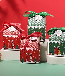 abordables -Lot de 50 boîtes à friandises de Noël, mini boîtes à bonbons, maison en pain d'épices, boîte à cadeaux de fête de Noël, petit contenant en carton pour Noël, fête, friandises, biscuits, friandises,