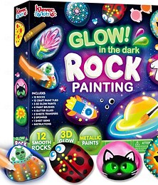voordelige -Kerstcadeaus voor kleinkinderen jongens meisjes glow in the dark rock kit kunst en ambachten voor kinderen van 6-12 jaar kunstbenodigdheden speelgoed kids craft verfkits kunst en ambachten voor