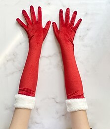 halpa -naisten punaiset samettiset jouluiset oopperahanskat joulupukki rouva joulukäsineet seksikkäät jouluasusteet aikuisille joulu joulujuhlahanskat