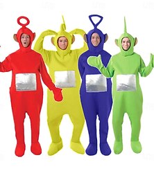 levne -páry mimozemšťan teletubbies funny kostýmy skupina & rodinné halloween kostýmy pánský dámský film cosplay cosplay kostýmy legrační kostým žlutý červený fialový trikot / onesie halloween