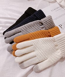 economico -Per donna 1 Paio Interi / Invernali / Guanti lavorati a maglia Streetwear / All'aperto Guanti - Tinta unita Dita intere