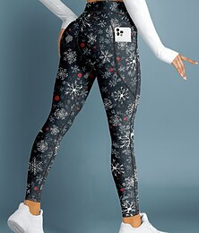 levne -Vánoce Dámské legíny na pilates Fitness kalhoty Legíny na cvičení Kapsy Kolkovné Boční kapsy Pilates Tělocvična Cvičení v tělocvičně Kalhoty Cyklistické kalhoty Legíny Modrá Sportovní Sportovní oděvy