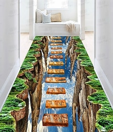 رخيصةأون -سجادة منطقة لمدخل المطبخ وسجادة المدخل زهرية 3D ناعمة غير قابلة للانزلاق سجادة مخصصة للممر وسجادة الدرج لتزيين المنزل سجادة طويلة