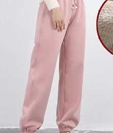 economico -Per donna Pantaloni da tuta Pantaloni in Pile Chinos Moda Streetwear Lunghezza intera Vita Alta Semplice Tasca Fascia Elastica Pile Comodo Morbido Confortevole Micro-elastico All'aperto Streetwear