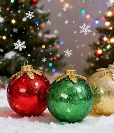 baratos -Enfeites de Natal de mesa luzes de globo vermelho dourado e verde lâmpada LED de globo pré-iluminada com LED branco suave para centro de mesa de Natal em casa