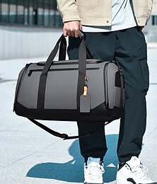 billige -Vanntett, ripebestandig duffelbag for menn – stor reisesportbag med skorom, slitesterk sportsweekenderbag for trening, utendørsaktiviteter og forretningsreiser