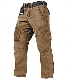 levne -Pánské Kargo kalhoty Nákladní kalhoty Dağcı Pantolonu Multi kapsa Straight-Leg Bez vzoru Nositelný Odvod vlhkosti Plná délka Venkovní Denní Outdoor a turistika Módní Šik ven Černá Vodní modrá
