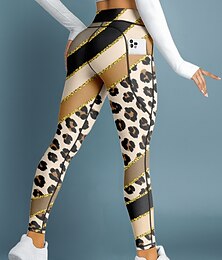 ieftine -Crăciun Pentru femei colanți pilates Pantaloni de fitness Jambiere de gimnastică Buzunare Taxă de timbru Buzunare laterale Pilates Sală de fitness Gimnastică antrenament Pantaloni Dresuri Ciclism