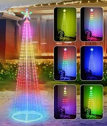 ieftine -Brad de Crăciun iluminat în exterior copac în formă de con preluminos cu LED-uri și vârf în formă de stea pentru decorațiuni de sărbători interne și externe