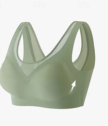 ieftine -Pentru femei Sutien de yoga Sutien Sport Lenjerie de Corp Suport scăzut Respirabil Fără fir Căptușit Culoare solidă / simplă Sportiv Îmbrăcăminte de Sport  Negru Roșu-aprins Sală de fitness A face