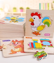 voordelige -16 stuks Peuters Leer Puzzels - Set van 16 Houten Peg Board Puzzels voor Leeftijd 1 2 3 - Ontwikkelt Hand-Oog Coördinatie  Cognitieve Vaardigheden Kerstcadeau