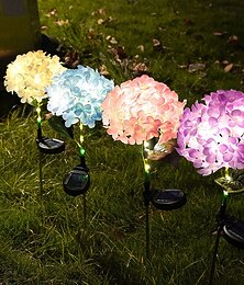 halpa -aurinkopuutarhavalot ulkokäyttöön, vedenpitävät, aurinkoenergialla toimivat hortensiakukat maisemavalot terassille, ulkopihalle, polkujen koristeelliseen sisustukseen